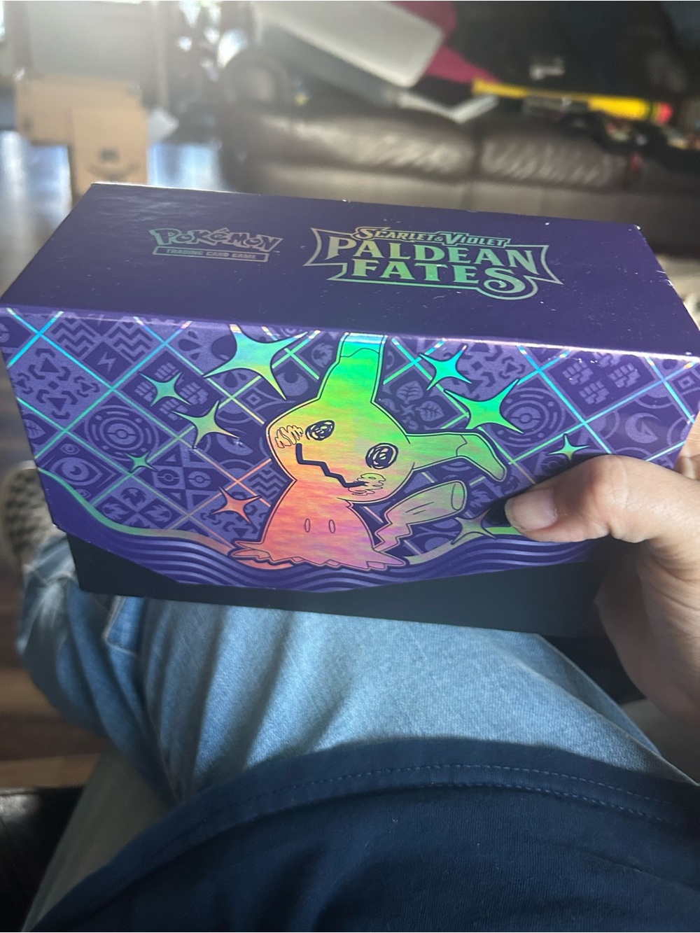 Pokemon Paldean Fates Collector Box - Purple with Rainbow Mimikyu Artwork
